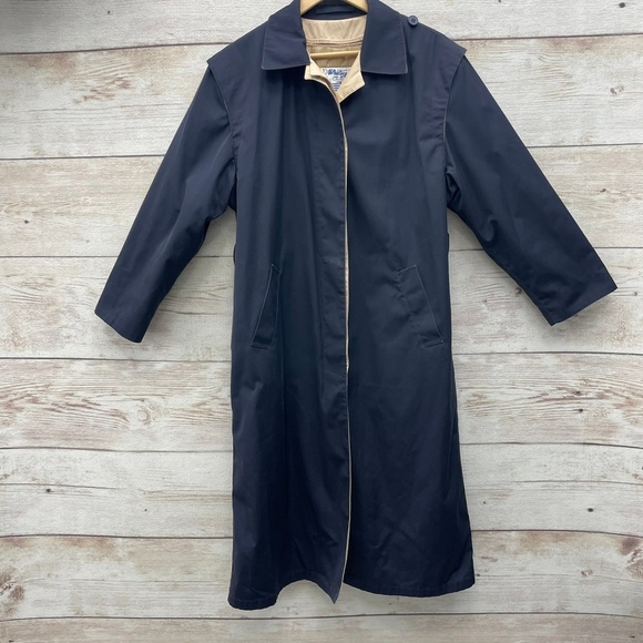 Jackets & Blazers - Whaling Womens Navy Thinsulate Trench Coat All Season Liner USA Made Size 12